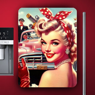 Cute Vintage 1950s Girl Magnet