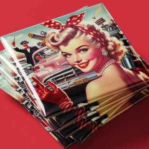 Cute Vintage 1950s Girl Magnet