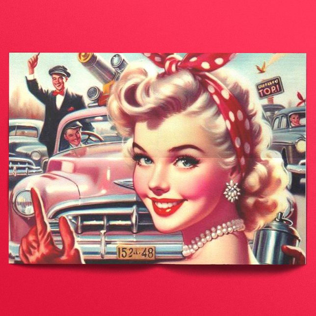 Cute Vintage 1950s Girl Tissue Paper (Creator Uploaded)