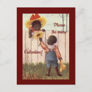 Cute Vintage African American Valentine Postcard