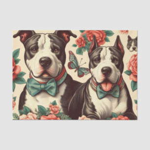 Cute Vintage American Pit Bull Terrier Tissue Paper