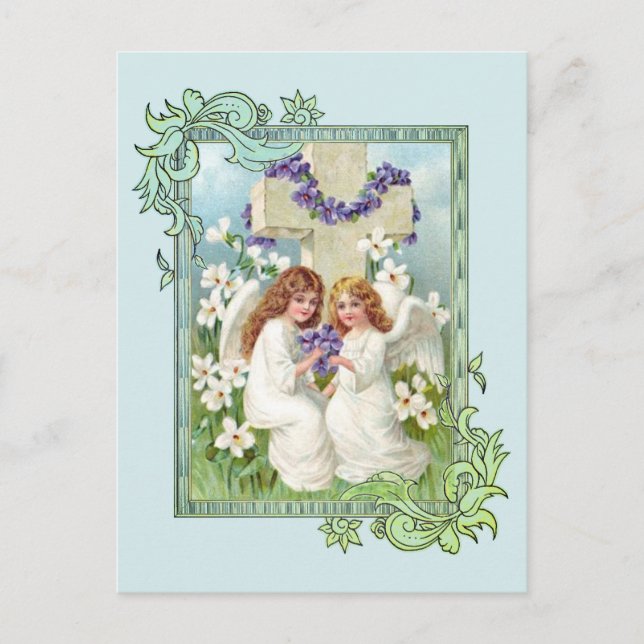 Cute Vintage Angels Postcard (Front)