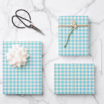 Cute Vintage Aqua Blue Gingham Plaid Pattern Wrapping Paper Sheet<br><div class="desc">Cute Vintage Aqua Blue Gingham Plaid Pattern Wrapping Paper Sheets</div>