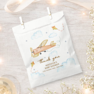 Cute Vintage Aviator Airplane Baby Shower Favour Bags