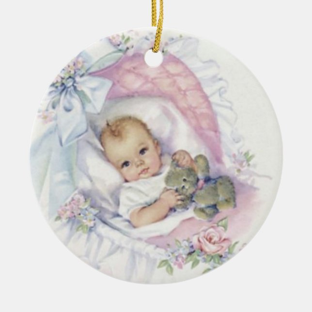 Cute Vintage Baby Ornament (Front)