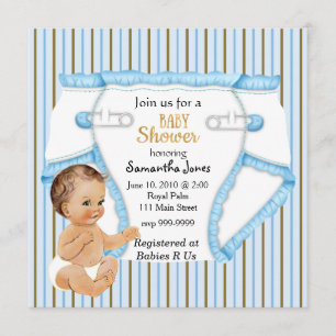 Cute Vintage Baby Prince Boy's Baby Shower Invi Invitation