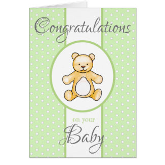 Cute vintage baby shower teddy