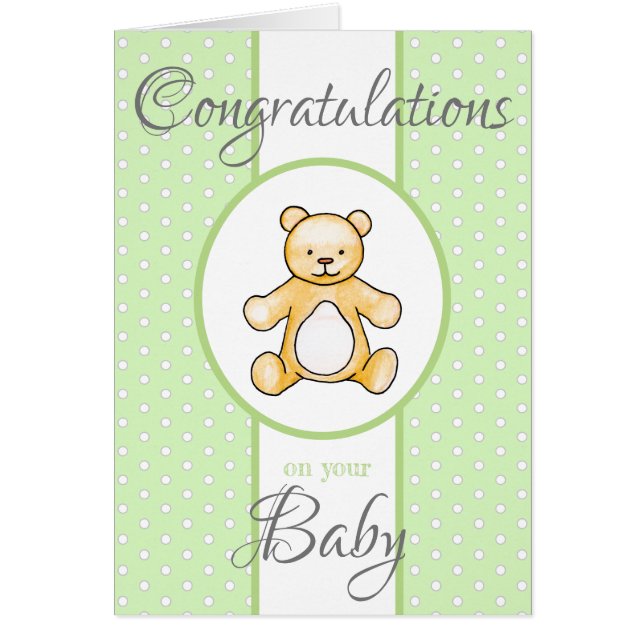 Cute vintage baby shower teddy (Front)