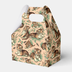 Cute Vintage Baby Tiger Pattern Favour Box