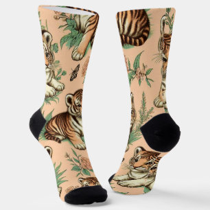 Cute Vintage Baby Tiger Pattern Socks
