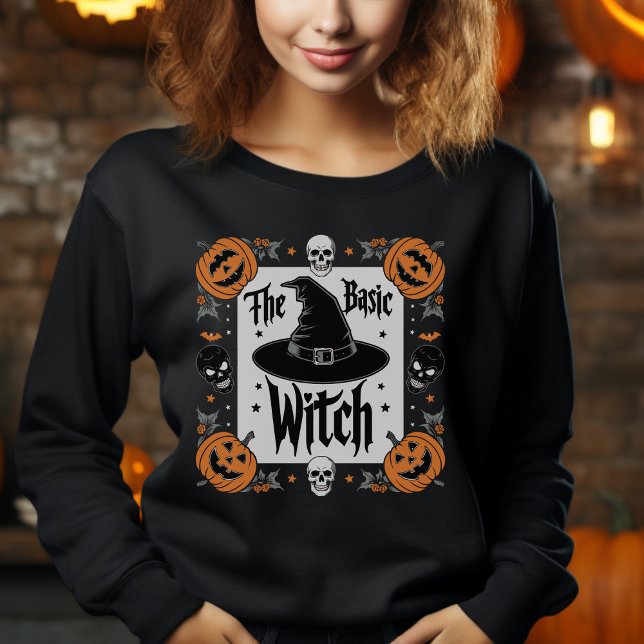 Cute Vintage Basic Witch Halloween Hoodie Pumpkins (Creator Uploaded)