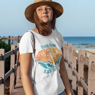 Cute Vintage Beach Waves Sunshine Vacation Women's T-Shirt