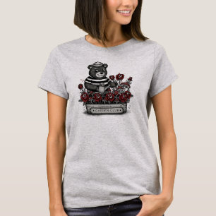 Cute Vintage Bear Watering Roses Garden Club T-Shirt