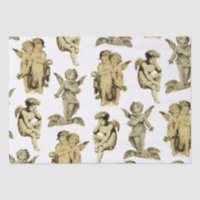 Cute Vintage Beige Baby Cherub Cupid Angels