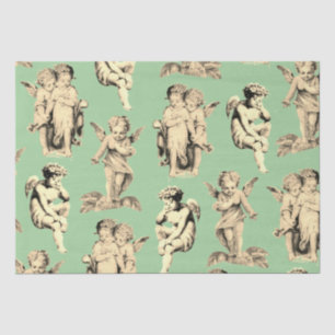 Cute Vintage Beige Baby Cherub Cupid Angels Tissue Paper