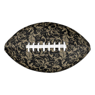 Cute vintage black brown floral pattern baby blank football