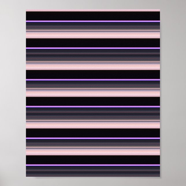 Cute vintage black grey stripes poster (Front)