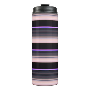 Cute vintage black grey stripes thermal tumbler