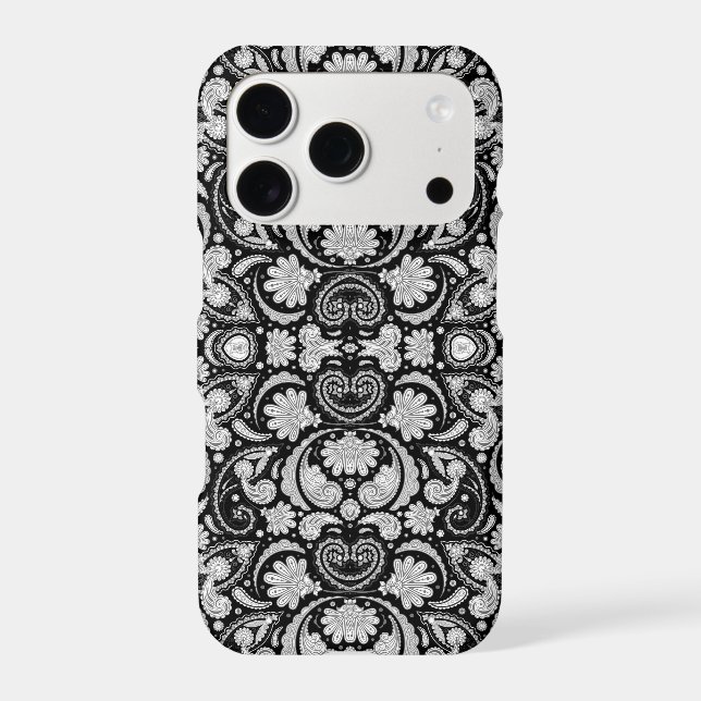 Cute vintage black white paisley patterns (Back)