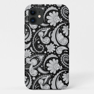 Cute vintage black white paisley patterns iPhone 11 case