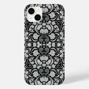 Cute vintage black white paisley patterns Case-Mate iPhone 14 plus case