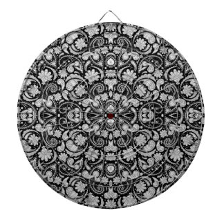 Cute vintage black white paisley patterns dartboard