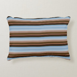 Cute vintage blue brown stripes decorative cushion