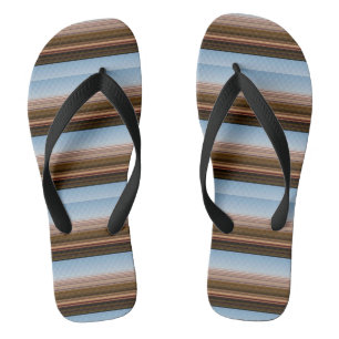 Cute vintage blue brown stripes jandals