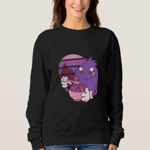 Cute Vintage Blueberries Fruit Bowl Retro Sunset D Sweatshirt