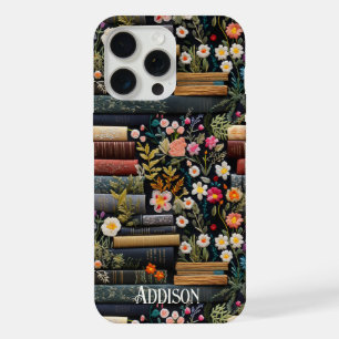 Cute Vintage Book and Wildflower iPhone 15 Pro Max Case