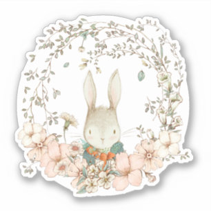Cute Vintage Bunny Botanical Florals Baby Boy