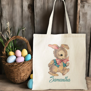 Cute Vintage Bunny Rabbit Custom Tote Bag
