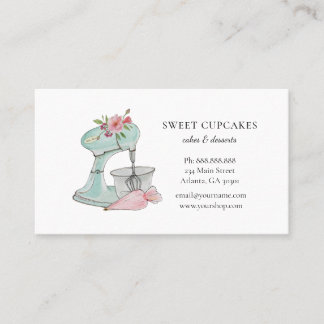 Cute vintage Cake mixer bakery Business Card