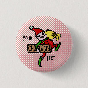 Cute Vintage Candy Christmas Elf Customisable 3 Cm Round Badge