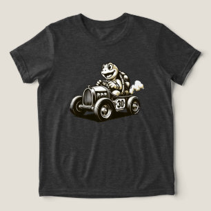 Cute vintage cartoon turtle racer Tri-Blend shirts