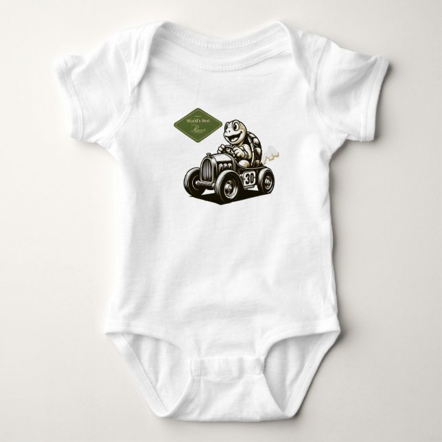 Cute vintage cartoon turtle racer Tri-Blend shirts (Front)