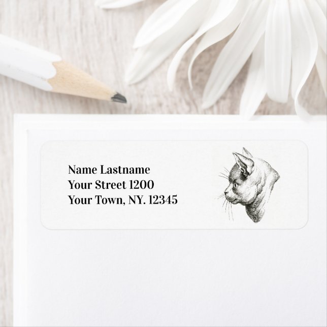 Cute Vintage Cat in Profile (Insitu)