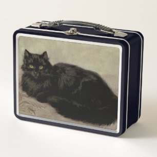 Cute vintage cat lovers metal lunch box