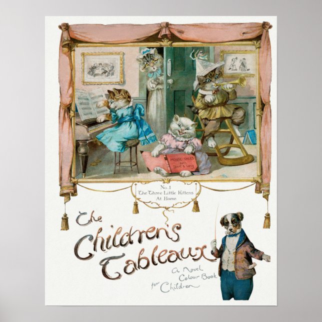 Cute Vintage Cats Poster (Front)