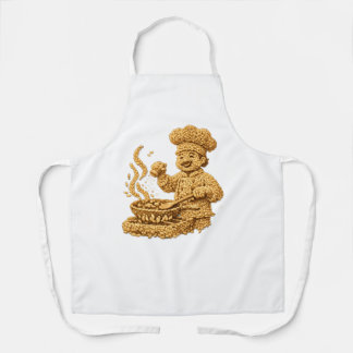 Cute Vintage Chef Cooking Illustration – Funny Kit Apron