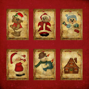 Cute Vintage Christmas ATC Cards