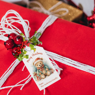 Cute Vintage Christmas Bear Gift Tags
