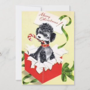 Cute Vintage Christmas Dog Holiday Card