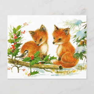 Cute Vintage Christmas Foxes Flyer