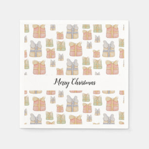 Cute Vintage Christmas Gifts Watercolor Art Napkin