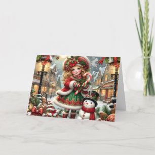 Cute Vintage Christmas Holiday Card