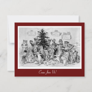 Cute Vintage Christmas Invitation - Cats by Wain