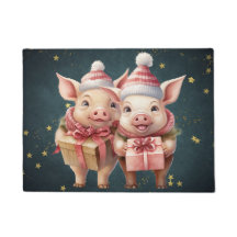 Cute vintage Christmas Pigs