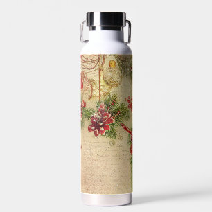 CUTE VINTAGE CHRISTMAS VIBES WATER BOTTLE
