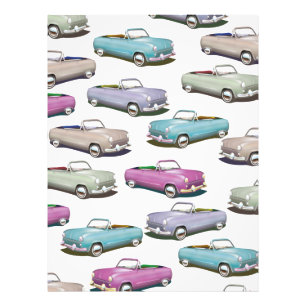 Cute vintage classic cars pattern photo print